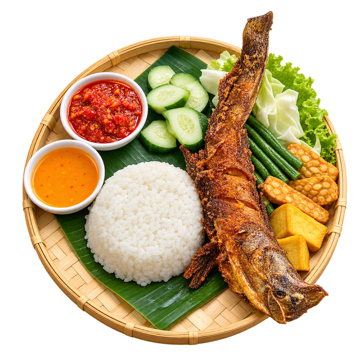 Set Nasi Kukus Ikan Lele